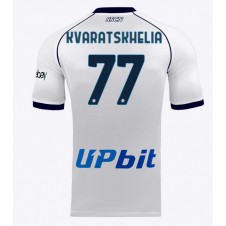 SSC Napoli Khvicha Kvaratskhelia #77 Bortatröja 2023-24 Korta ärmar